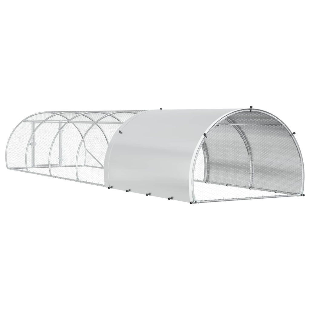 vidaXL Kurnik srebrny 600 x 150 x 100 cm Stal ocynkowana