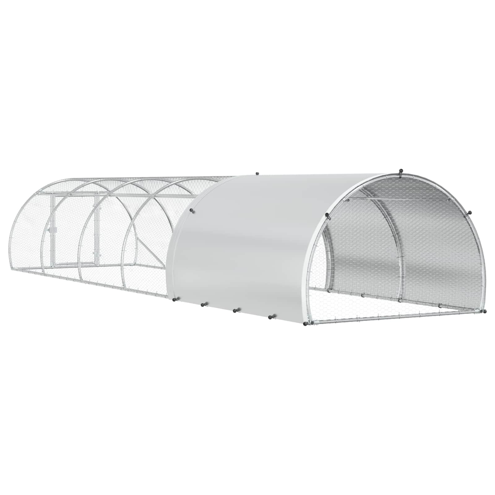 vidaXL Kurnik srebrny 600 x 150 x 100 cm Stal ocynkowana