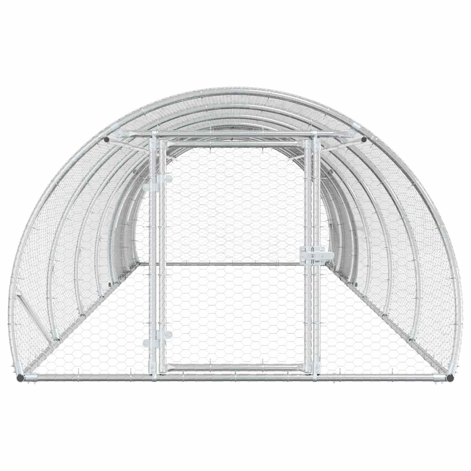 vidaXL Kurnik srebrny 600 x 150 x 100 cm Stal ocynkowana