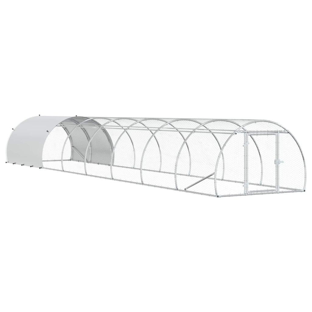 vidaXL Kurnik srebrny 800 x 150 x 100 cm Stal ocynkowana