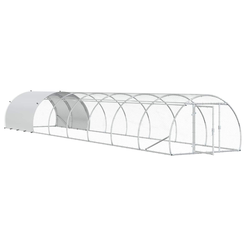 vidaXL Kurnik srebrny 800 x 150 x 100 cm Stal ocynkowana