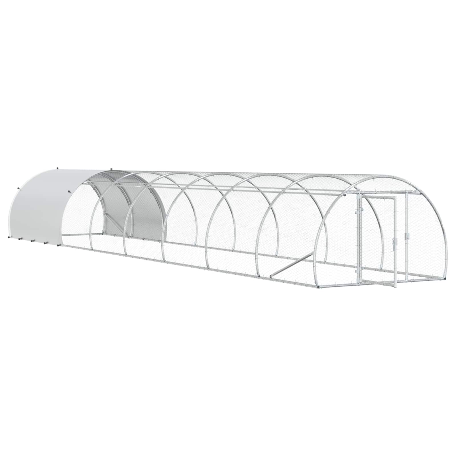 vidaXL Kurnik srebrny 800 x 150 x 100 cm Stal ocynkowana
