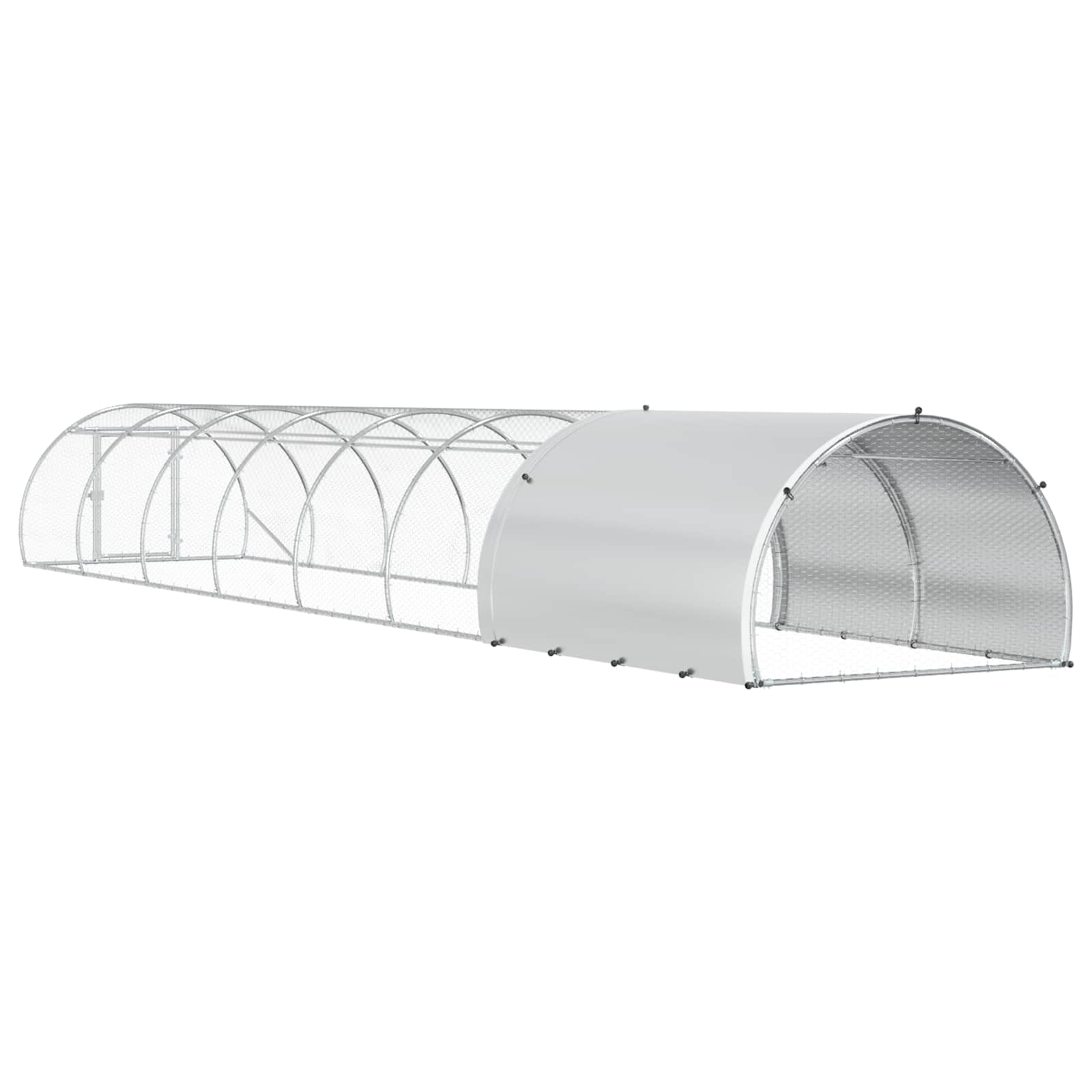 vidaXL Kurnik srebrny 800 x 150 x 100 cm Stal ocynkowana