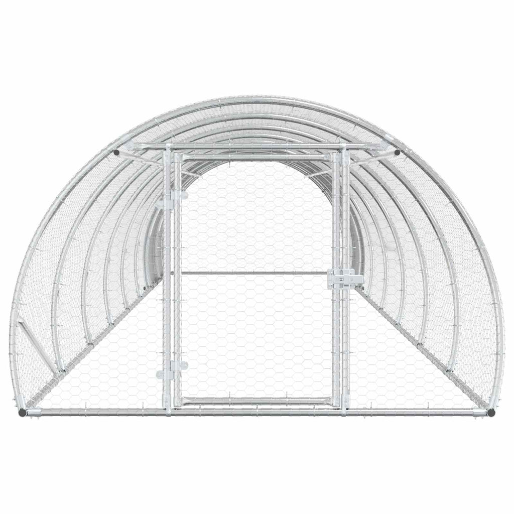 vidaXL Kurnik srebrny 800 x 150 x 100 cm Stal ocynkowana