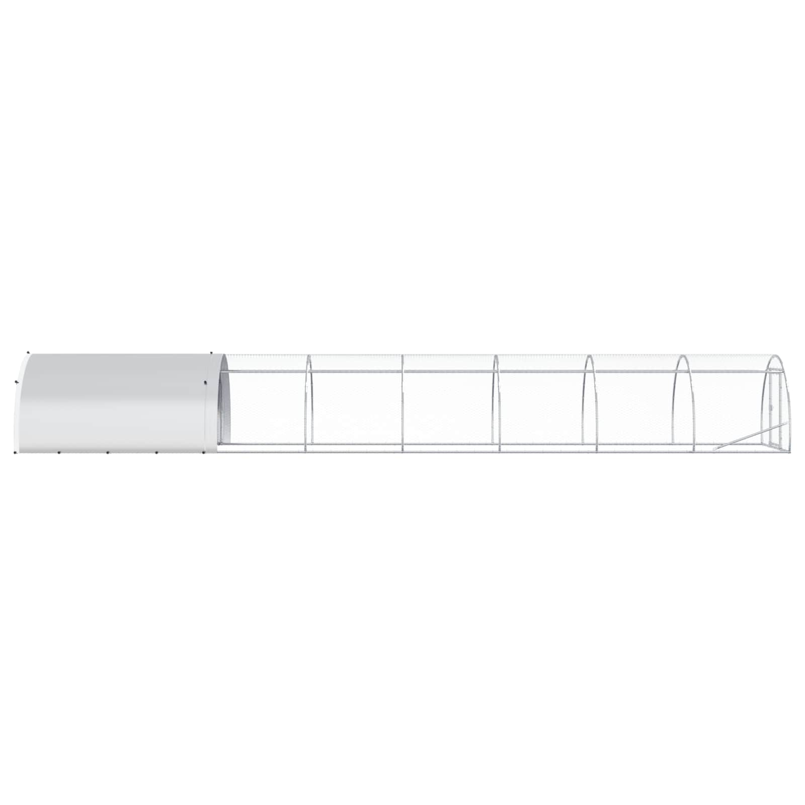 vidaXL Kurnik srebrny 800 x 150 x 100 cm Stal ocynkowana
