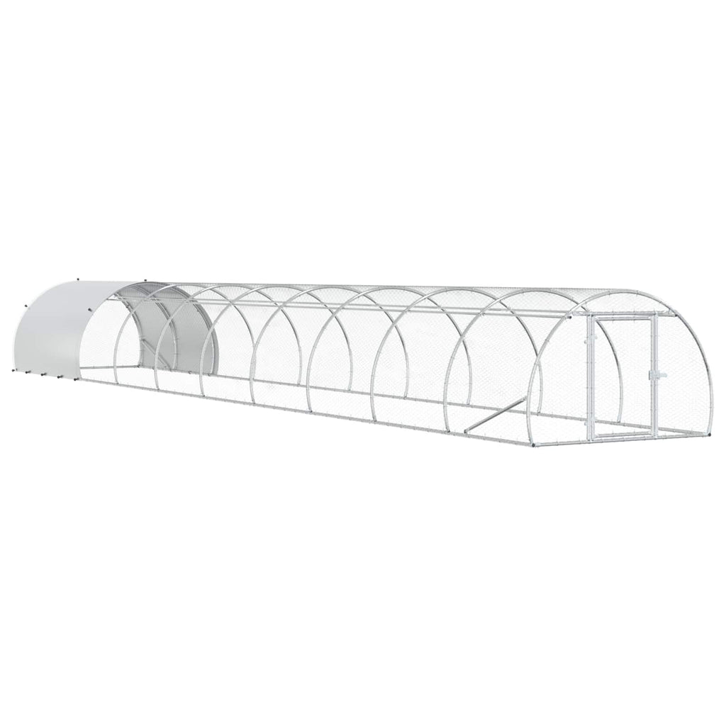 vidaXL Kurnik srebrny 1000 x 150 x 100 cm Stal ocynkowana