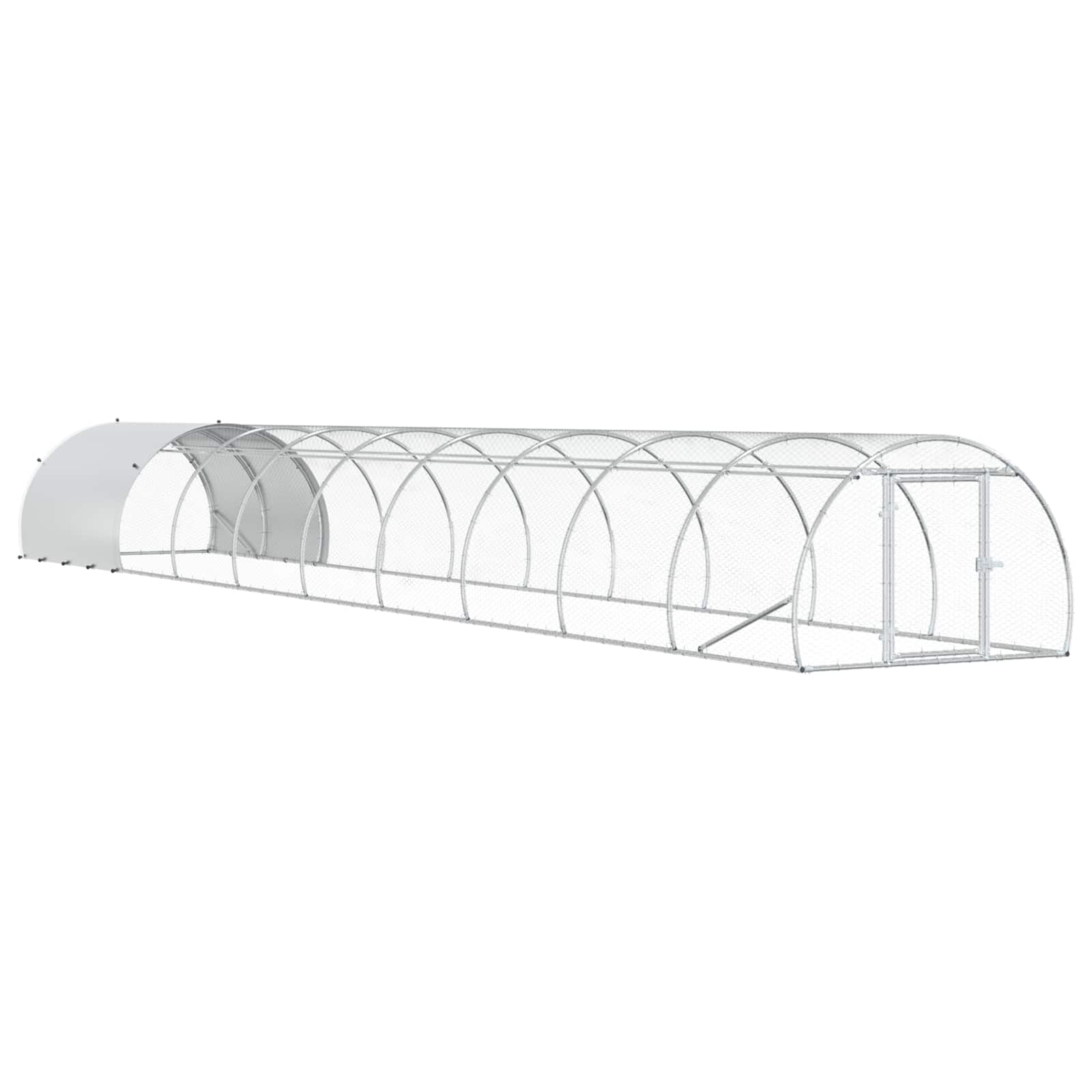 vidaXL Kurnik srebrny 1000 x 150 x 100 cm Stal ocynkowana