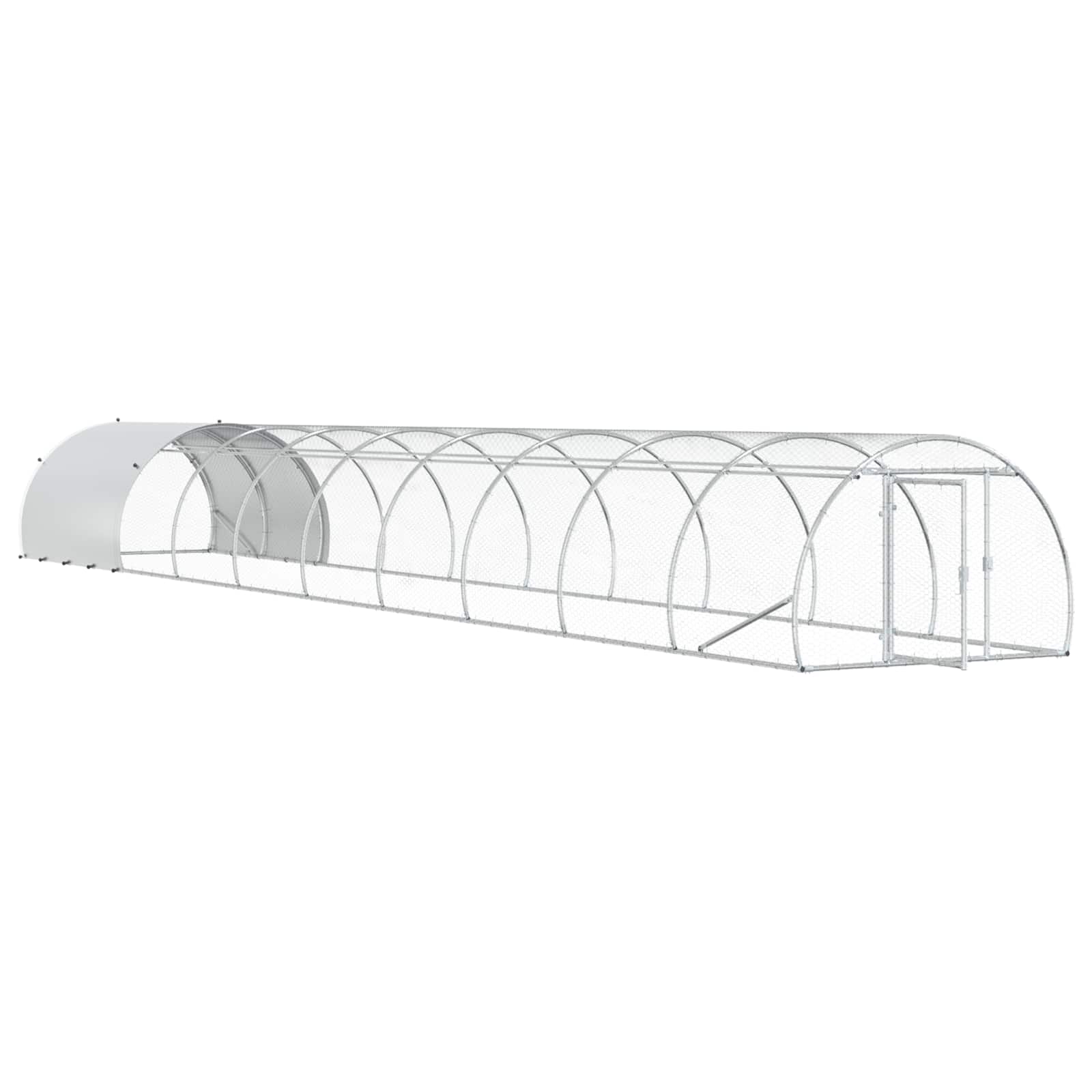 vidaXL Kurnik srebrny 1000 x 150 x 100 cm Stal ocynkowana
