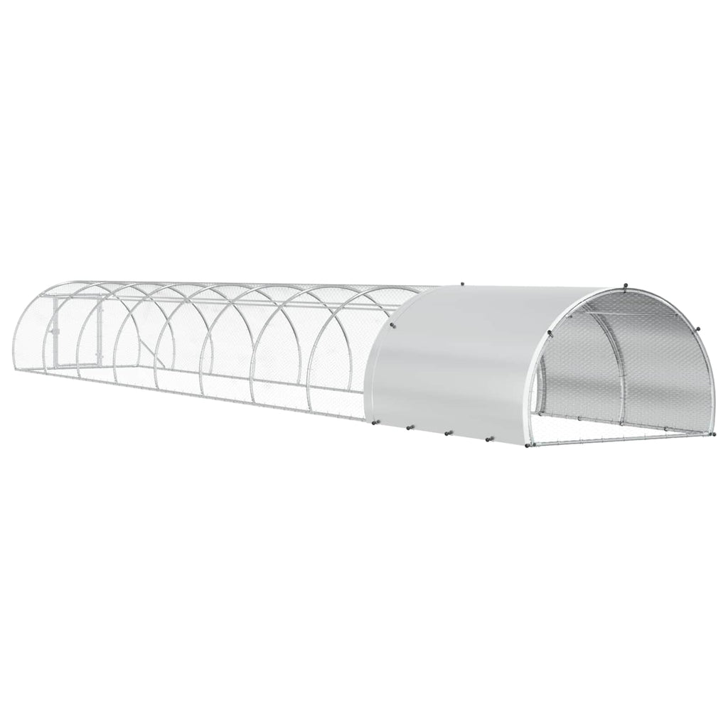 vidaXL Kurnik srebrny 1000 x 150 x 100 cm Stal ocynkowana