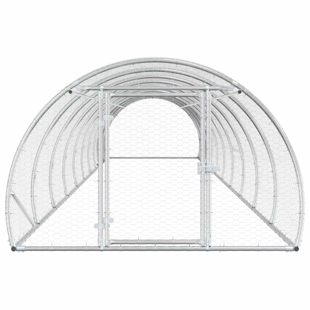vidaXL Kurnik srebrny 1000 x 150 x 100 cm Stal ocynkowana