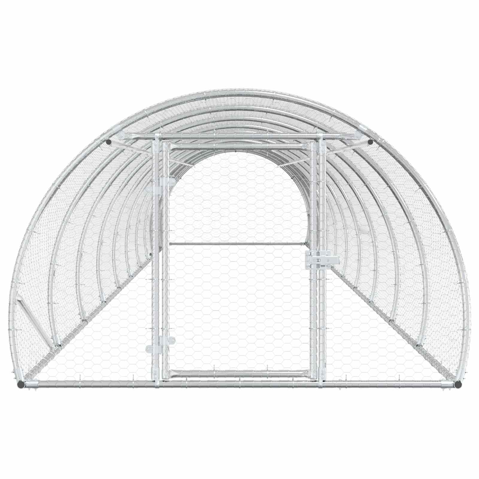 vidaXL Kurnik srebrny 1000 x 150 x 100 cm Stal ocynkowana