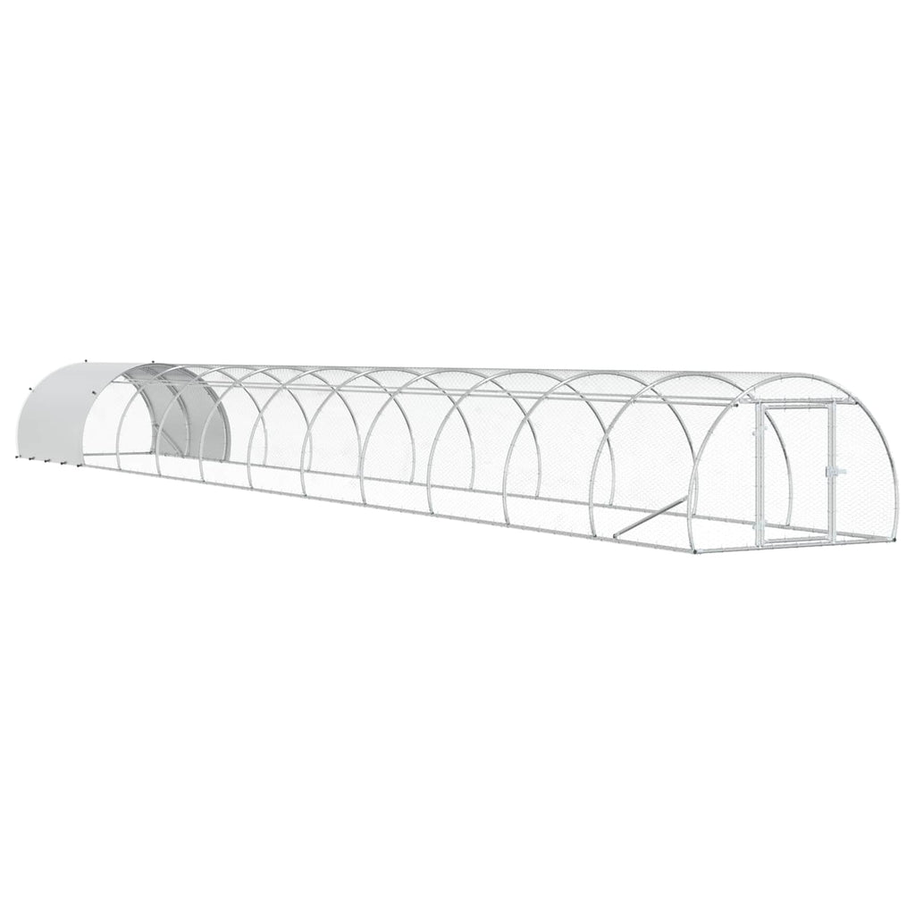 vidaXL Kurnik srebrny 1200 x 150 x 100 cm Stal ocynkowana