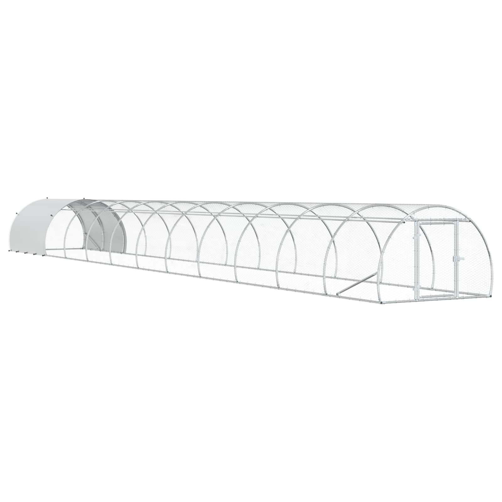 vidaXL Kurnik srebrny 1200 x 150 x 100 cm Stal ocynkowana