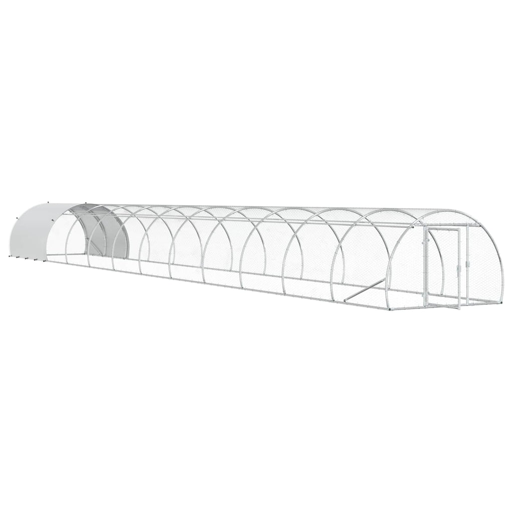 vidaXL Kurnik srebrny 1200 x 150 x 100 cm Stal ocynkowana