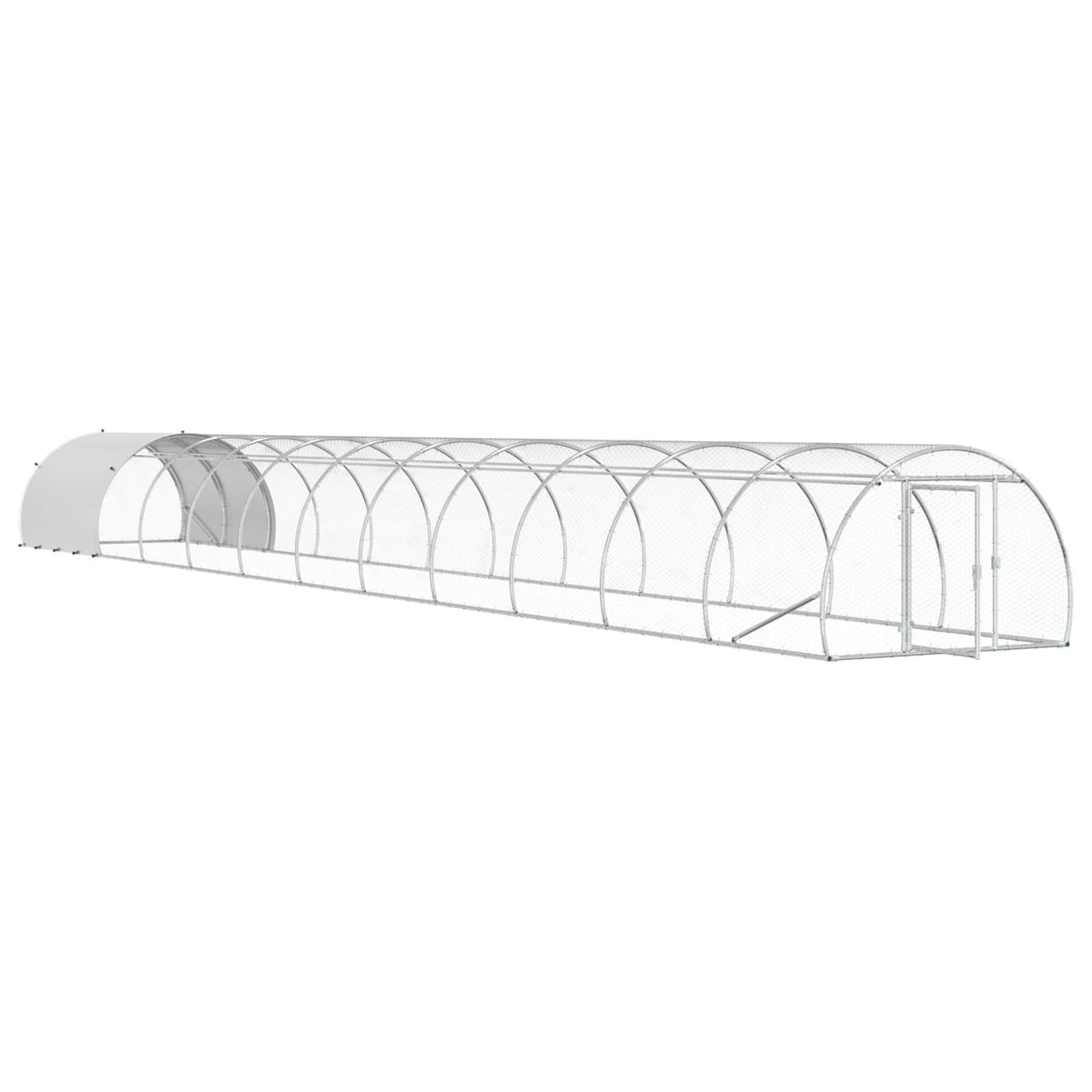 vidaXL Kurnik srebrny 1200 x 150 x 100 cm Stal ocynkowana