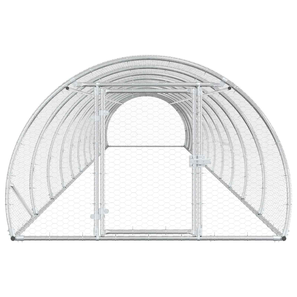 vidaXL Kurnik srebrny 1200 x 150 x 100 cm Stal ocynkowana