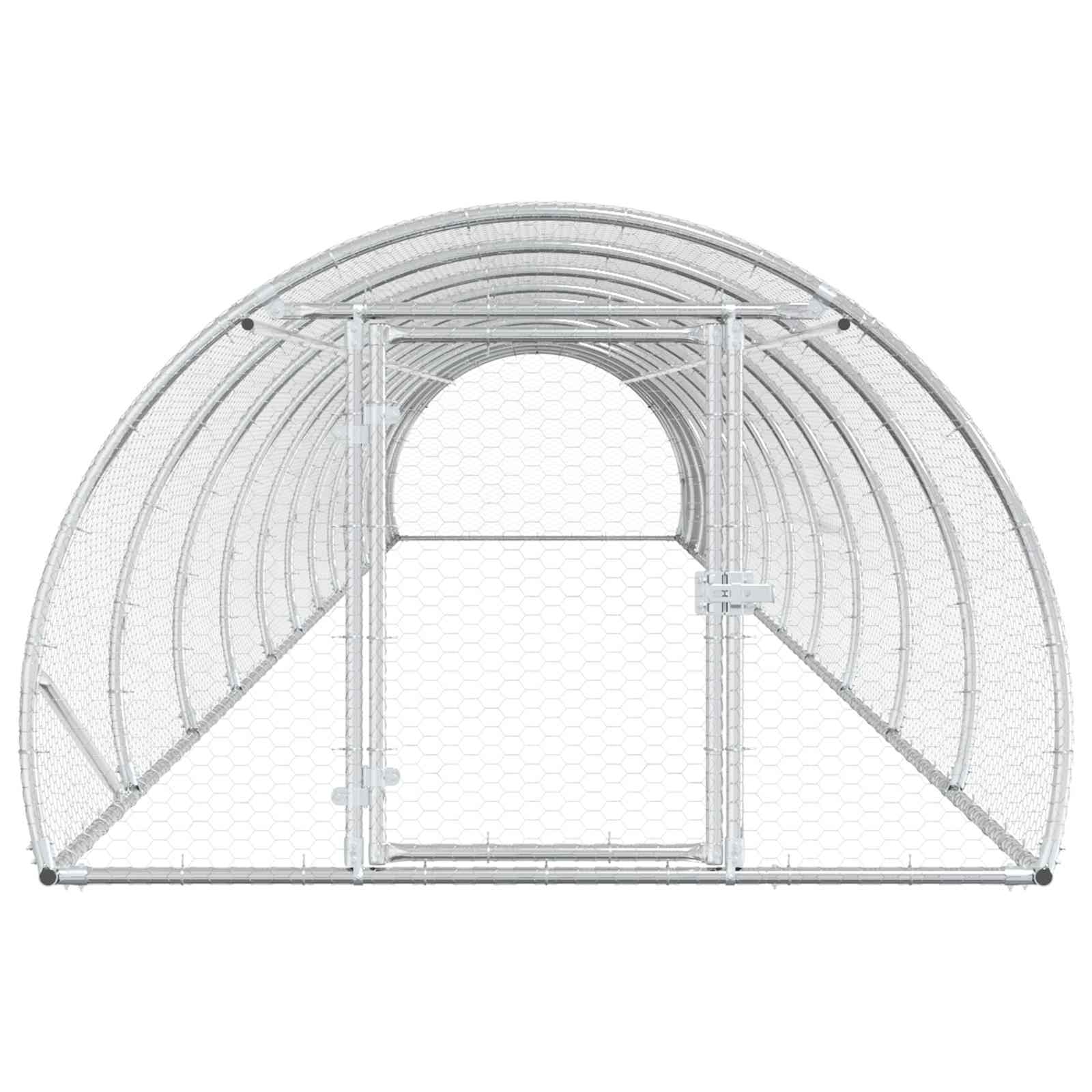 vidaXL Kurnik srebrny 1200 x 150 x 100 cm Stal ocynkowana