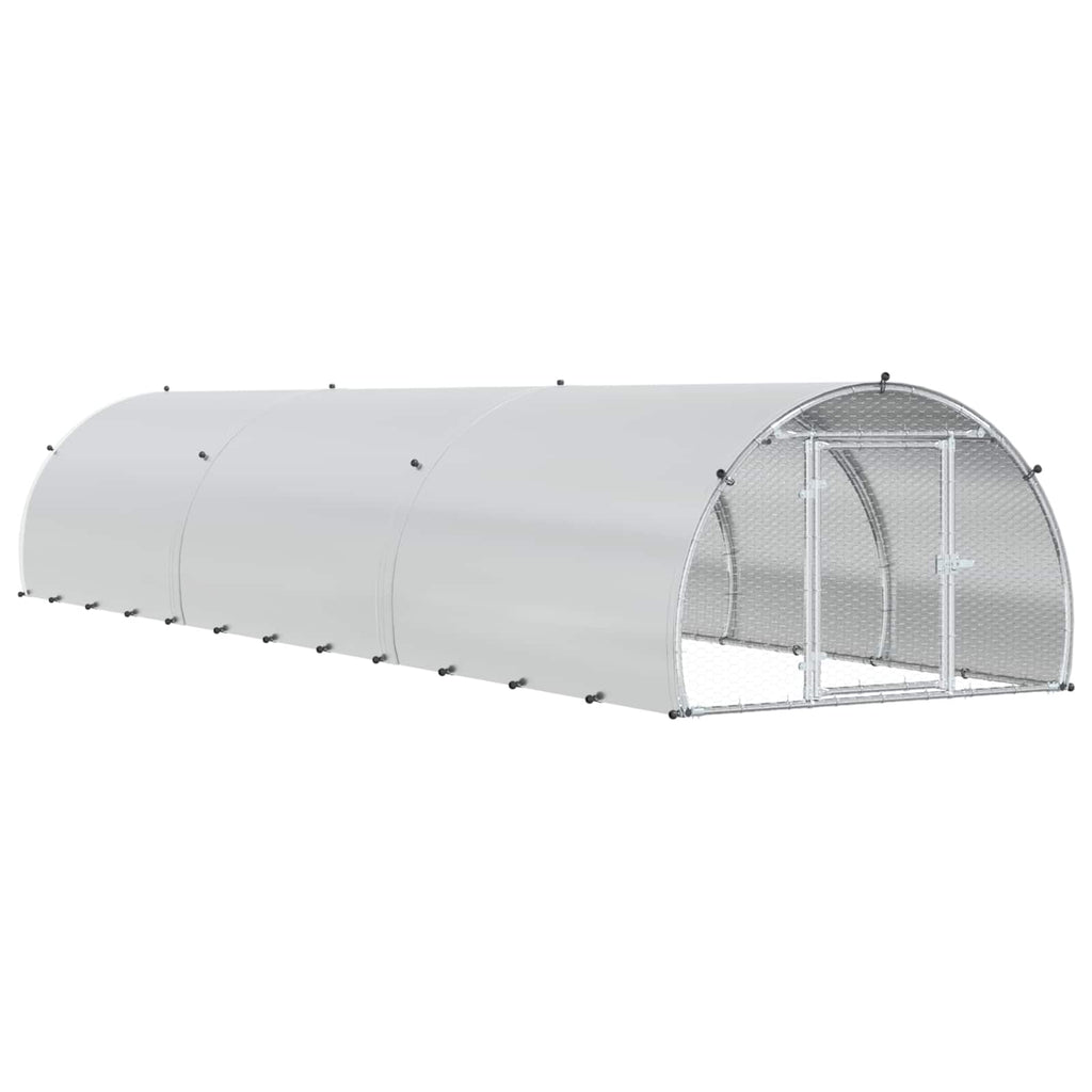 vidaXL Kurnik srebrny 600 x 150 x 100 cm Stal ocynkowana