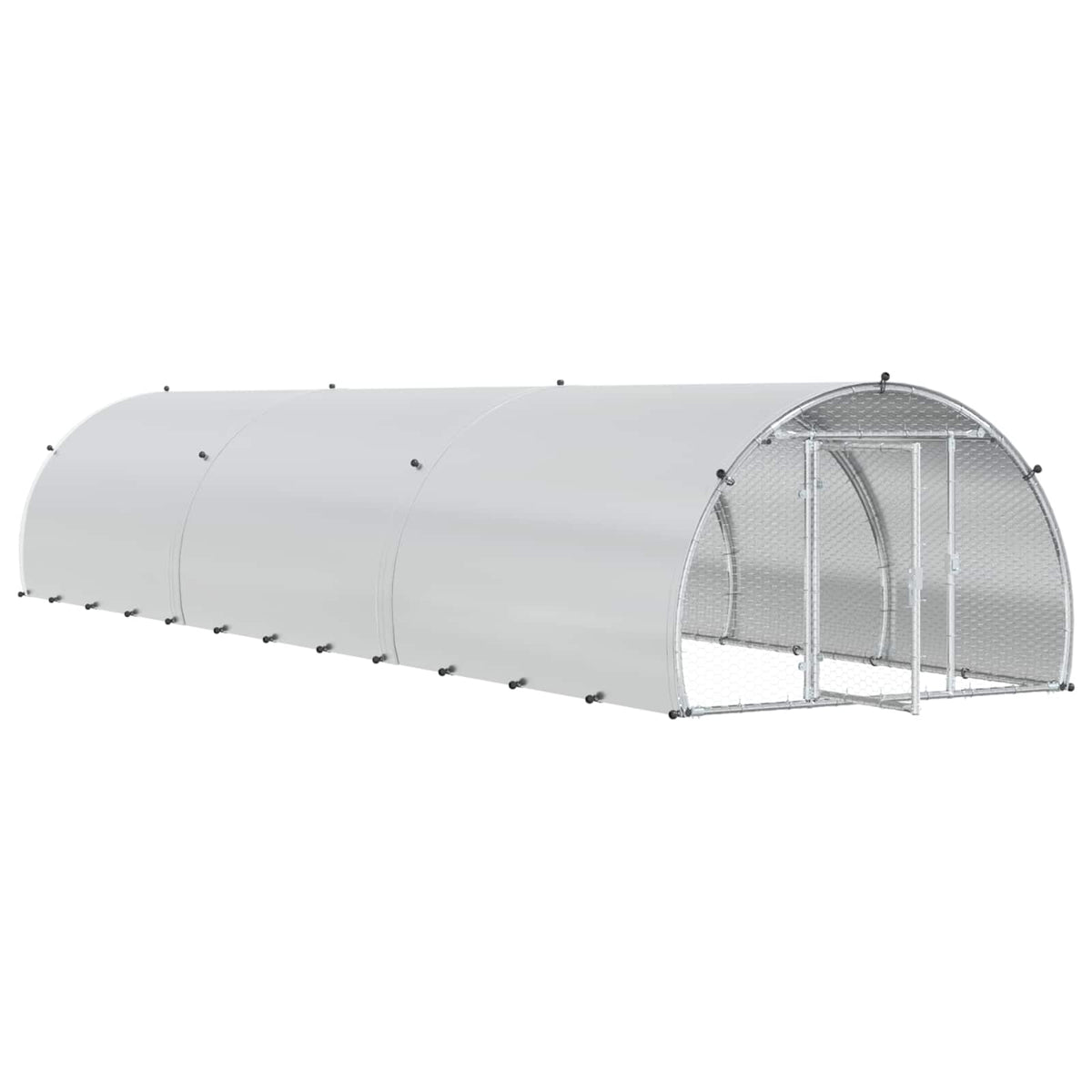 vidaXL Kurnik srebrny 600 x 150 x 100 cm Stal ocynkowana