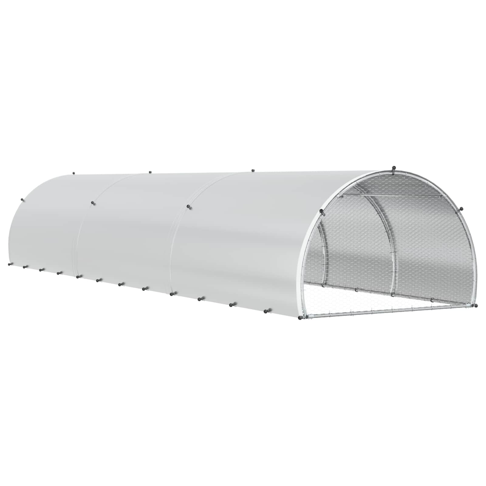vidaXL Kurnik srebrny 600 x 150 x 100 cm Stal ocynkowana