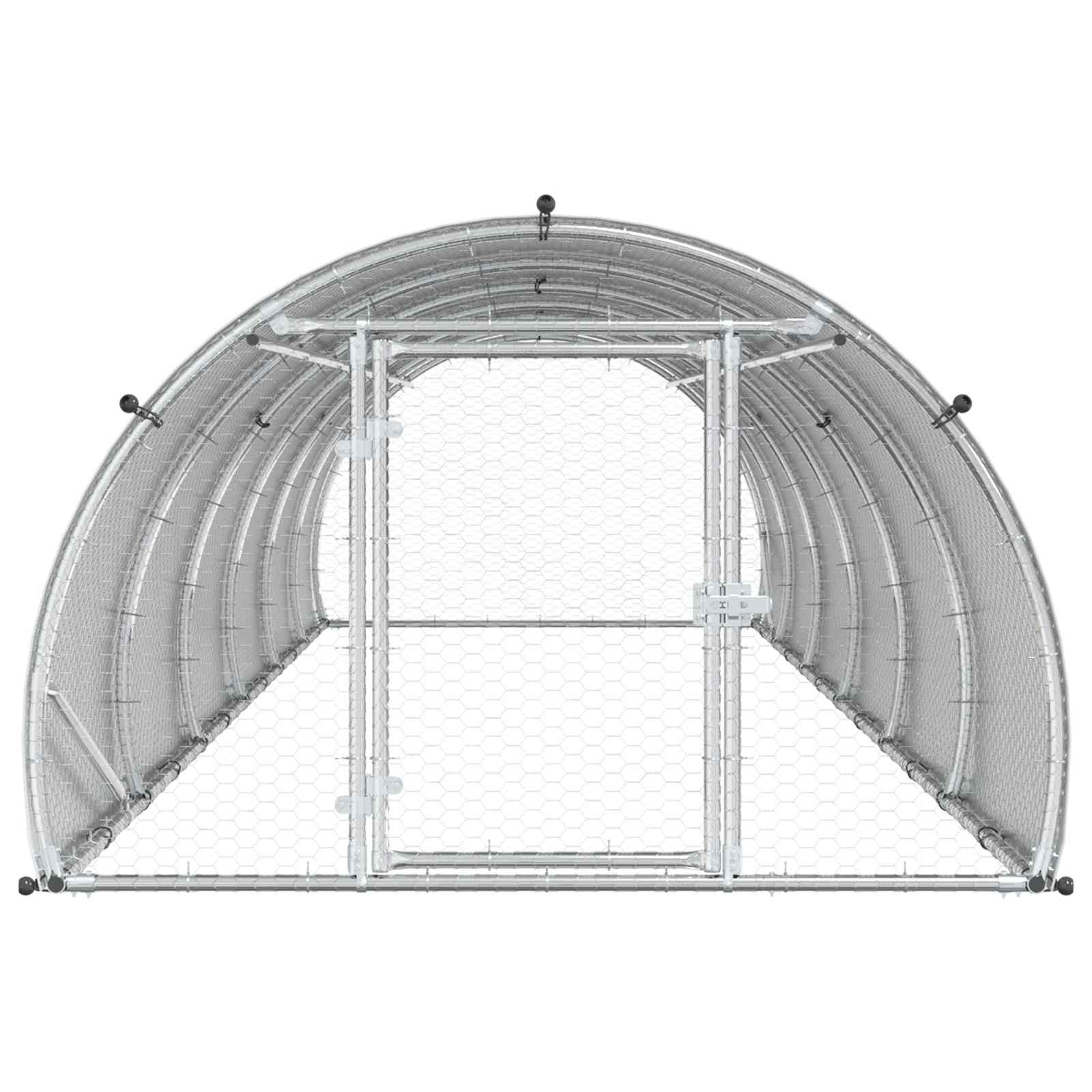 vidaXL Kurnik srebrny 600 x 150 x 100 cm Stal ocynkowana