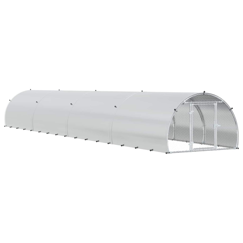 vidaXL Kurnik srebrny 800 x 150 x 100 cm Stal ocynkowana