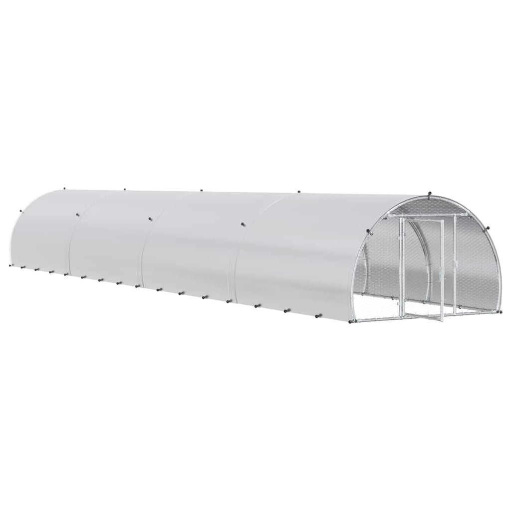 vidaXL Kurnik srebrny 800 x 150 x 100 cm Stal ocynkowana
