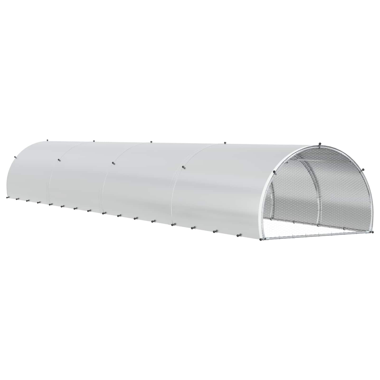 vidaXL Kurnik srebrny 800 x 150 x 100 cm Stal ocynkowana