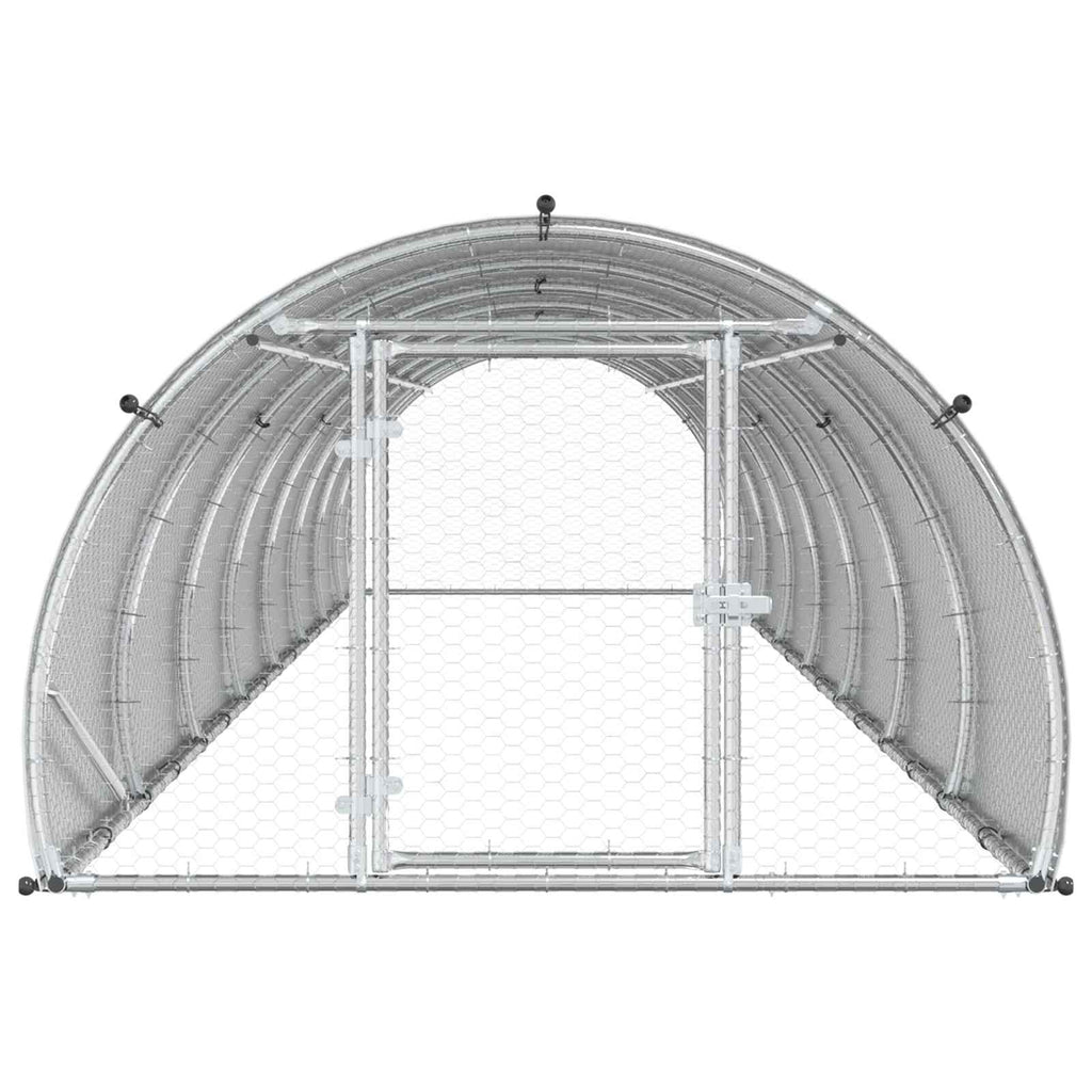 vidaXL Kurnik srebrny 800 x 150 x 100 cm Stal ocynkowana