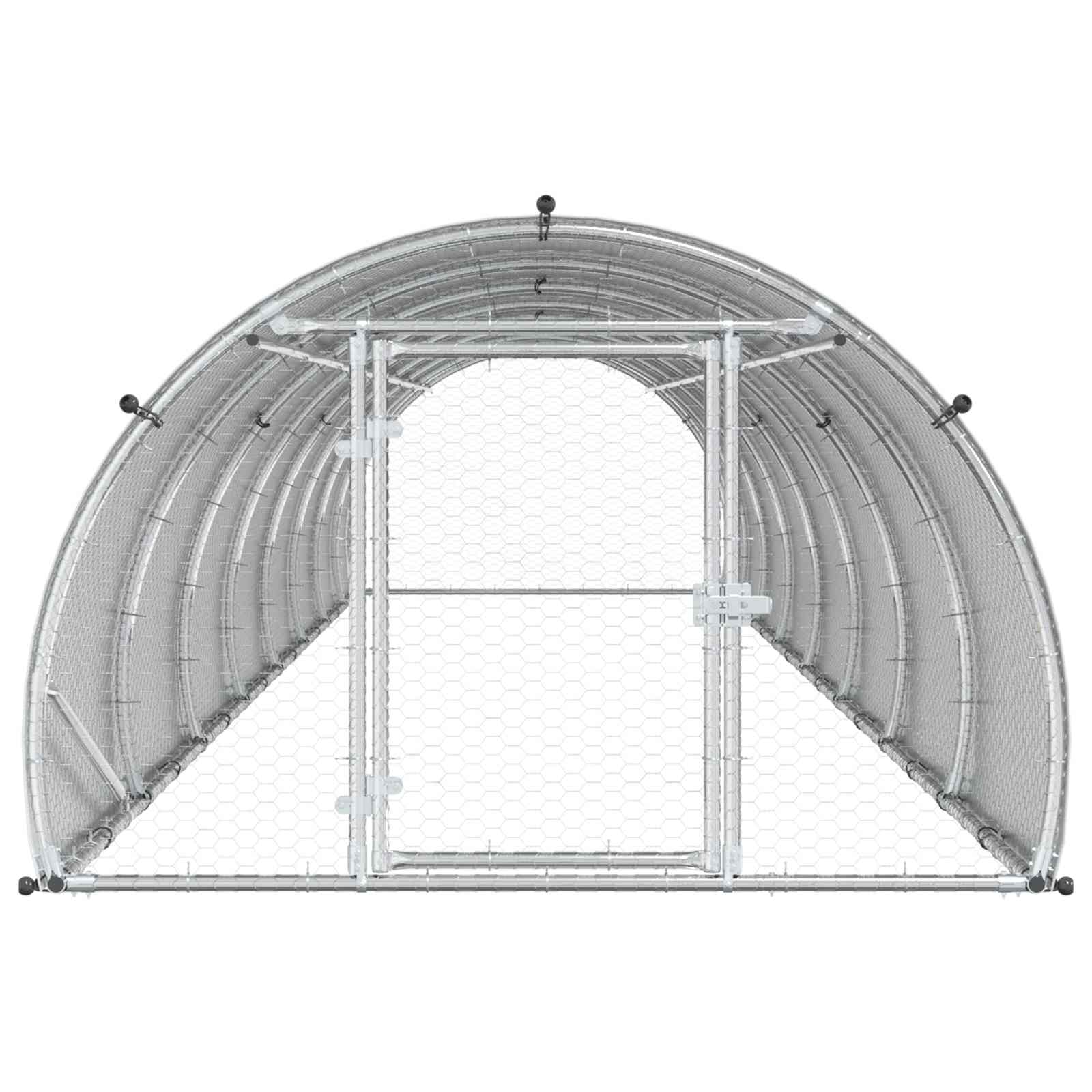 vidaXL Kurnik srebrny 800 x 150 x 100 cm Stal ocynkowana