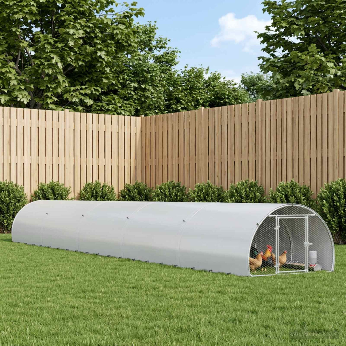 vidaXL Kurnik srebrny 1000 x 150 x 100 cm Stal ocynkowana