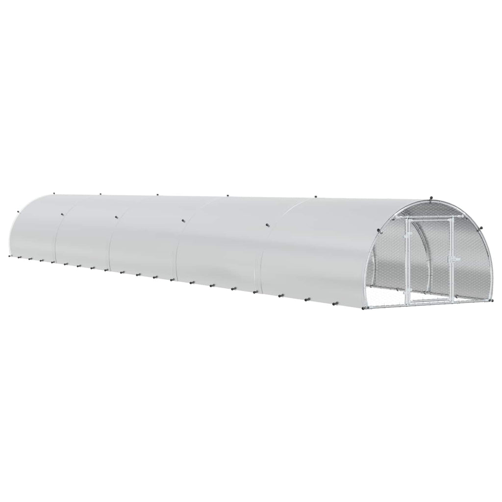 vidaXL Kurnik srebrny 1000 x 150 x 100 cm Stal ocynkowana