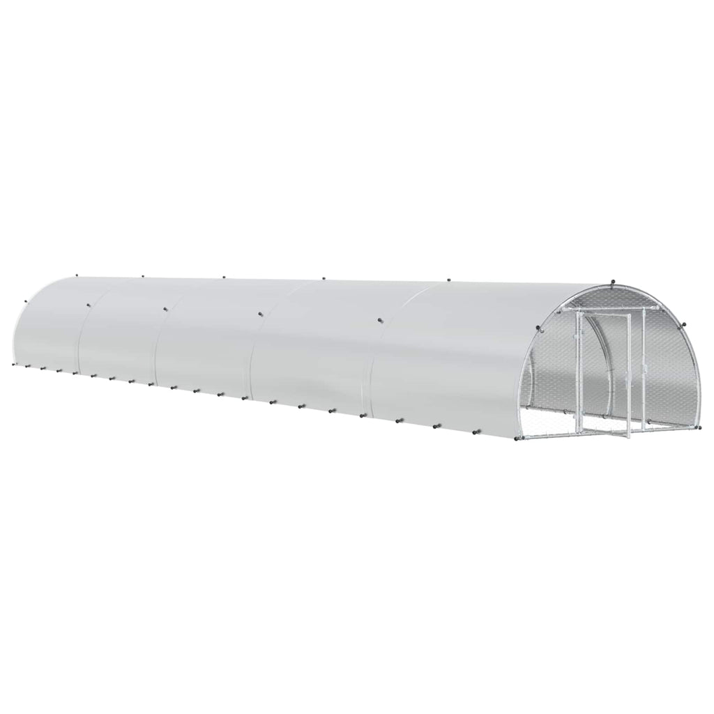 vidaXL Kurnik srebrny 1000 x 150 x 100 cm Stal ocynkowana