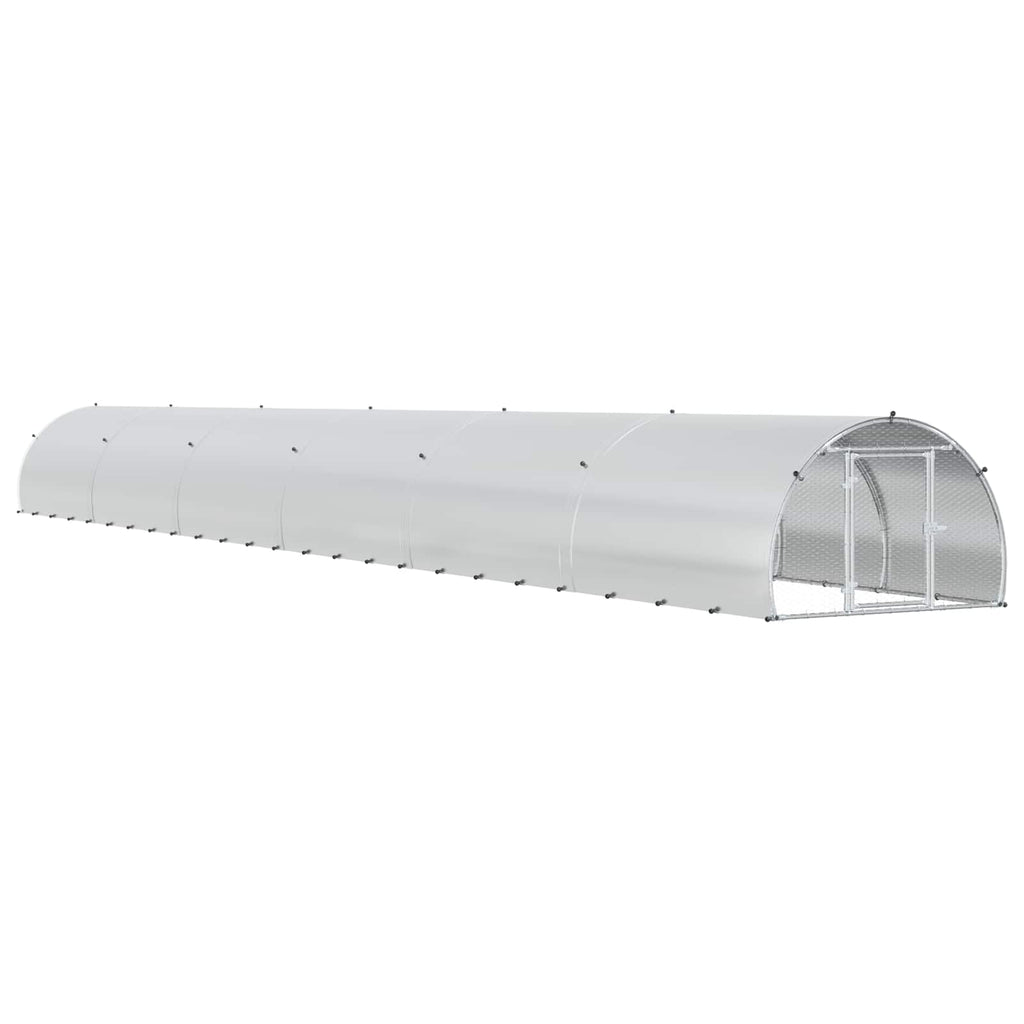 vidaXL Kurnik srebrny 1200 x 150 x 100 cm Stal ocynkowana