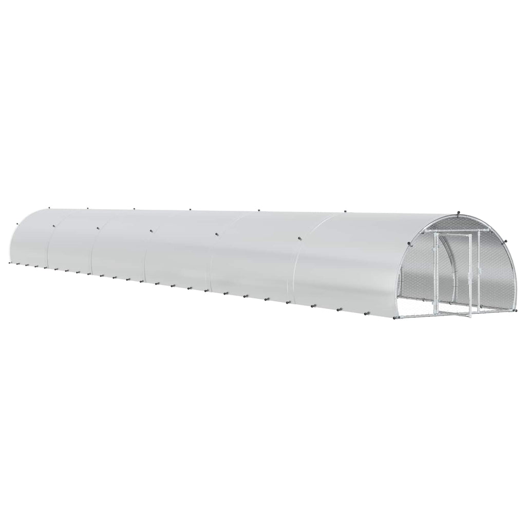 vidaXL Kurnik srebrny 1200 x 150 x 100 cm Stal ocynkowana