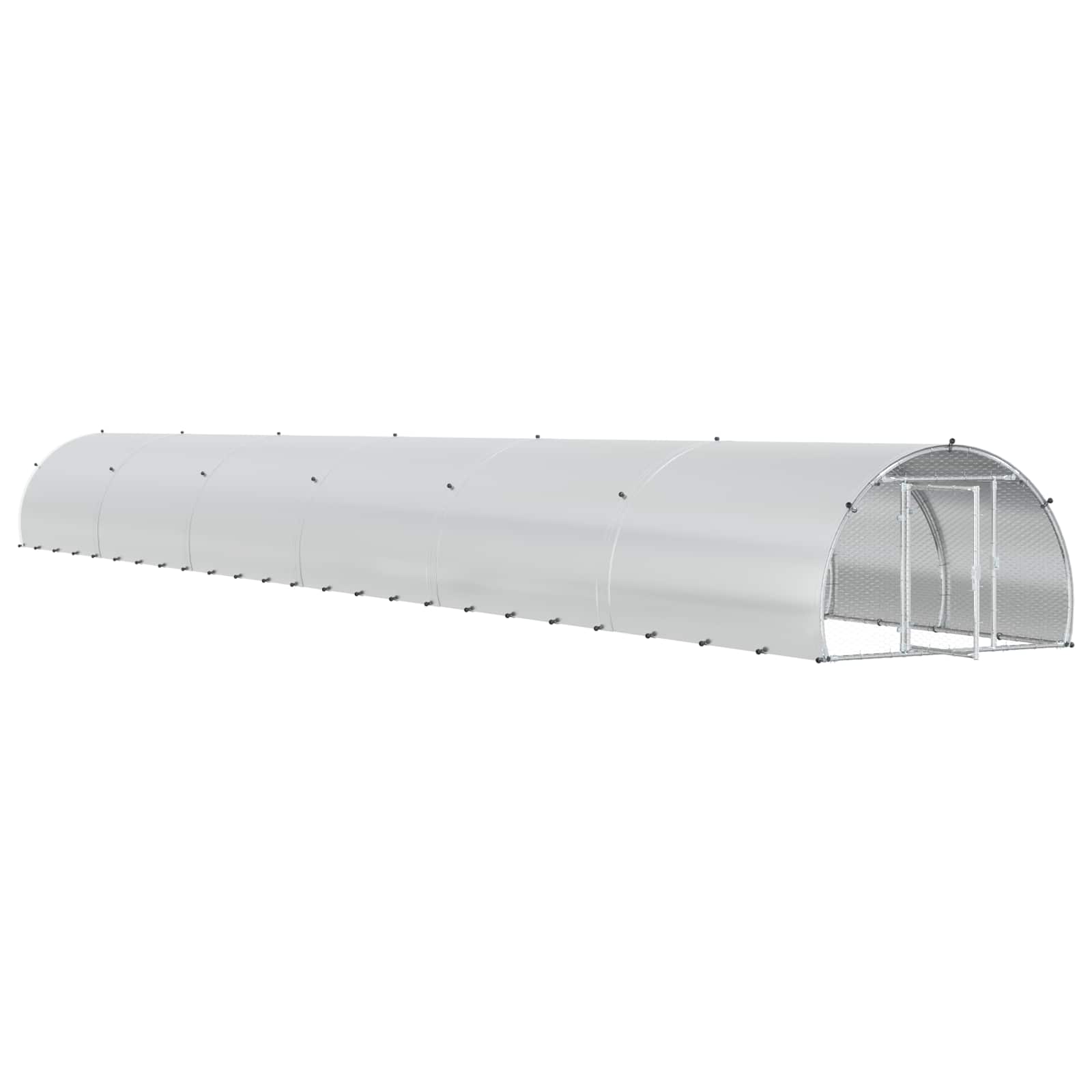 vidaXL Kurnik srebrny 1200 x 150 x 100 cm Stal ocynkowana