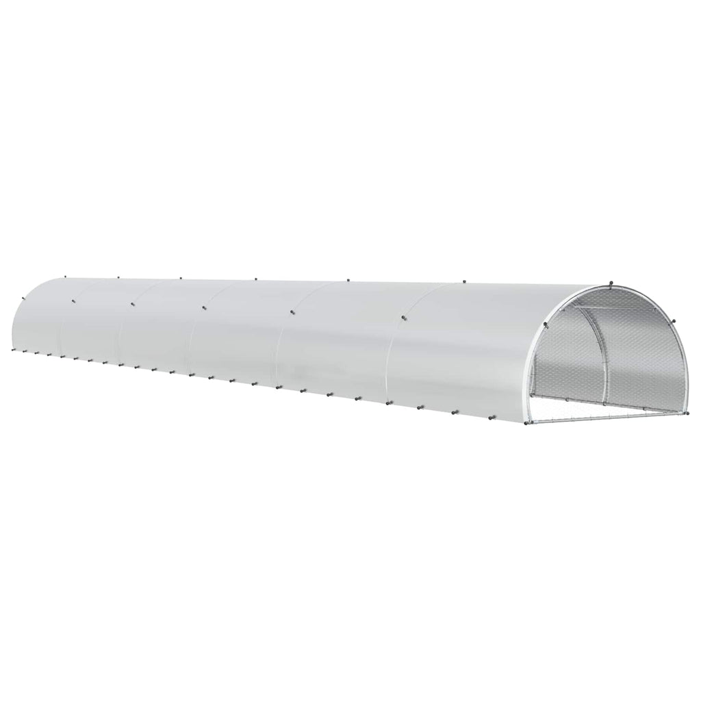 vidaXL Kurnik srebrny 1200 x 150 x 100 cm Stal ocynkowana