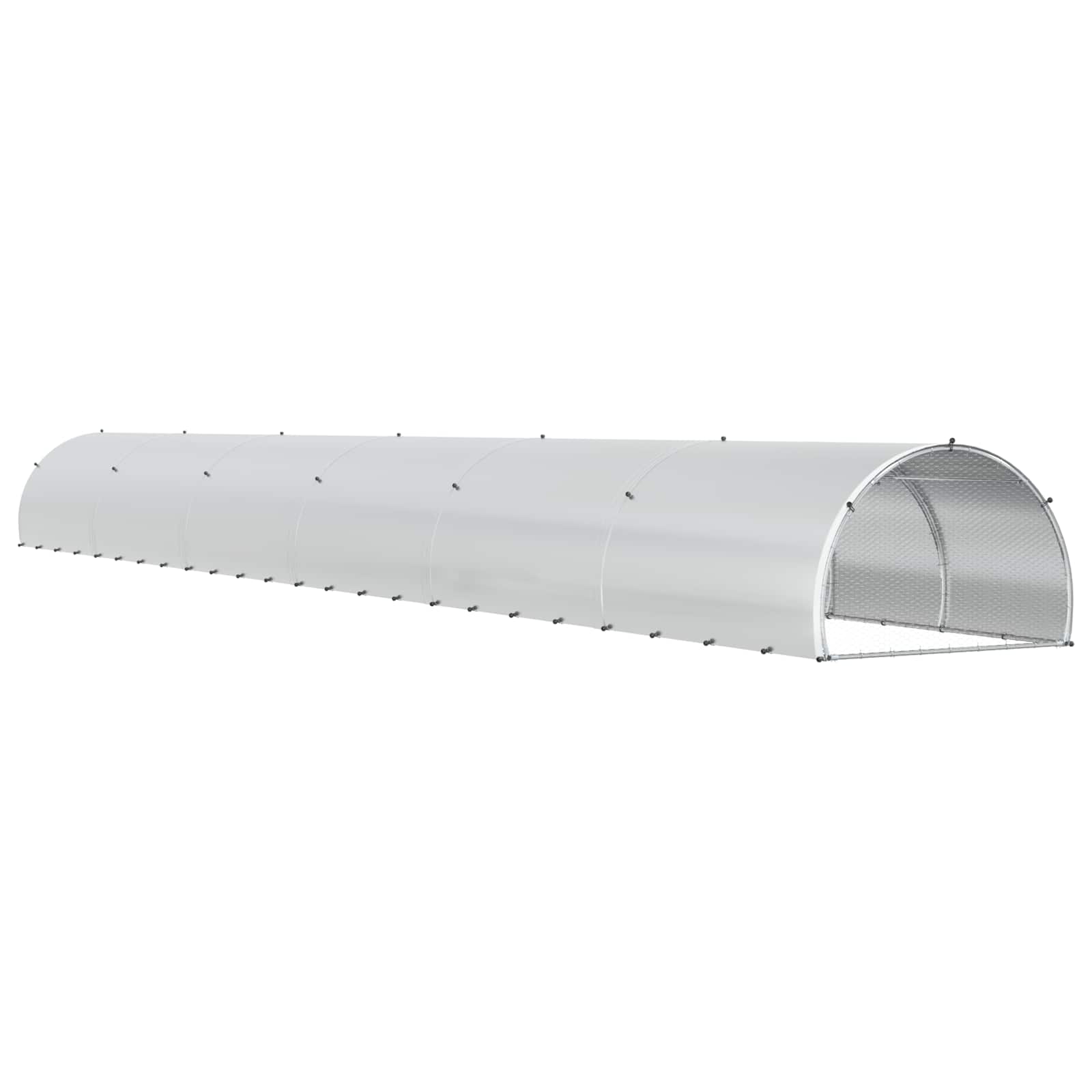 vidaXL Kurnik srebrny 1200 x 150 x 100 cm Stal ocynkowana