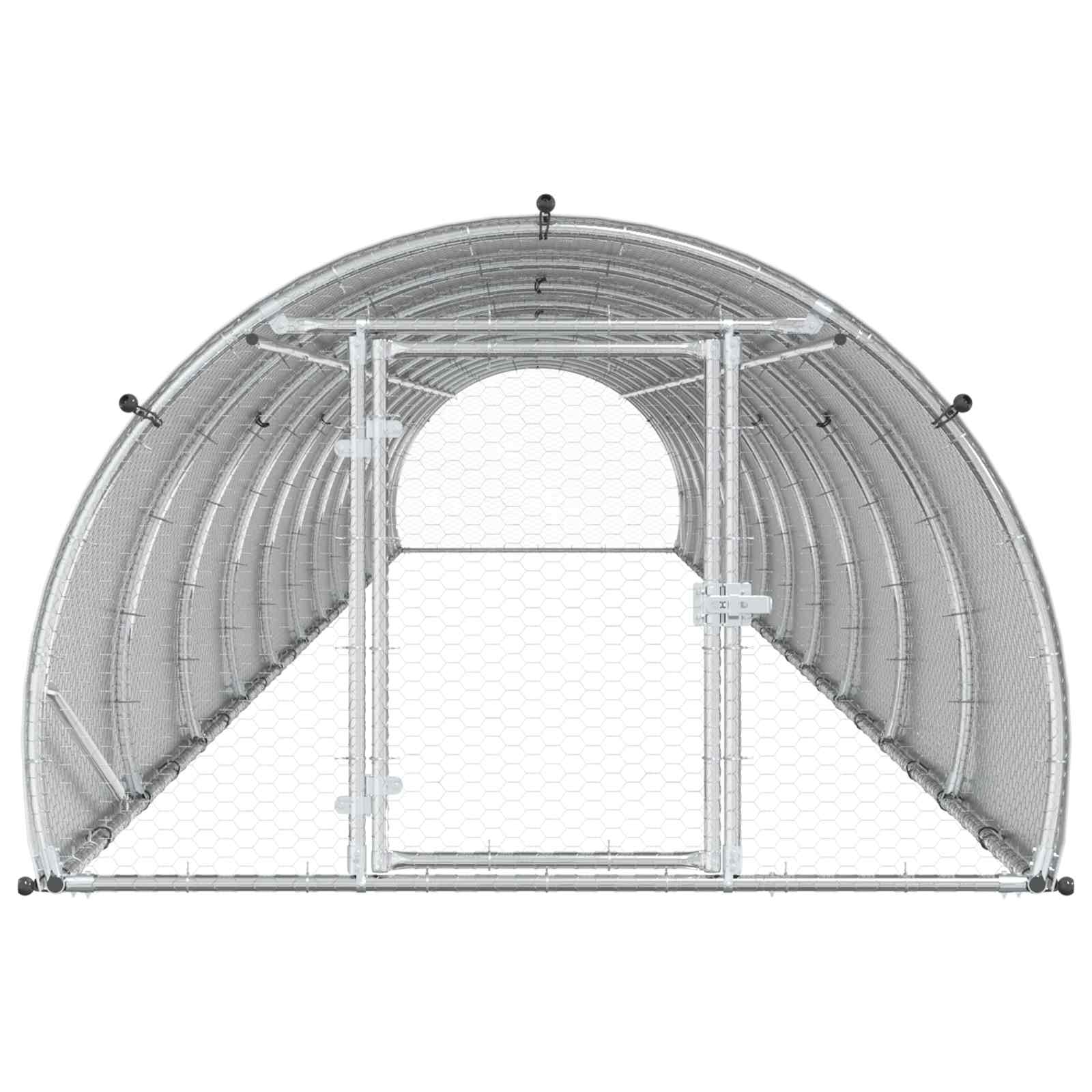 vidaXL Kurnik srebrny 1200 x 150 x 100 cm Stal ocynkowana