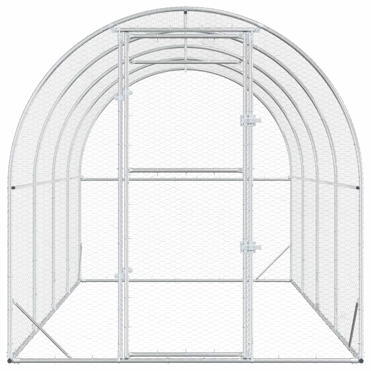 vidaXL Kurnik srebrny 400 x 200 x 200 cm Stal ocynkowana