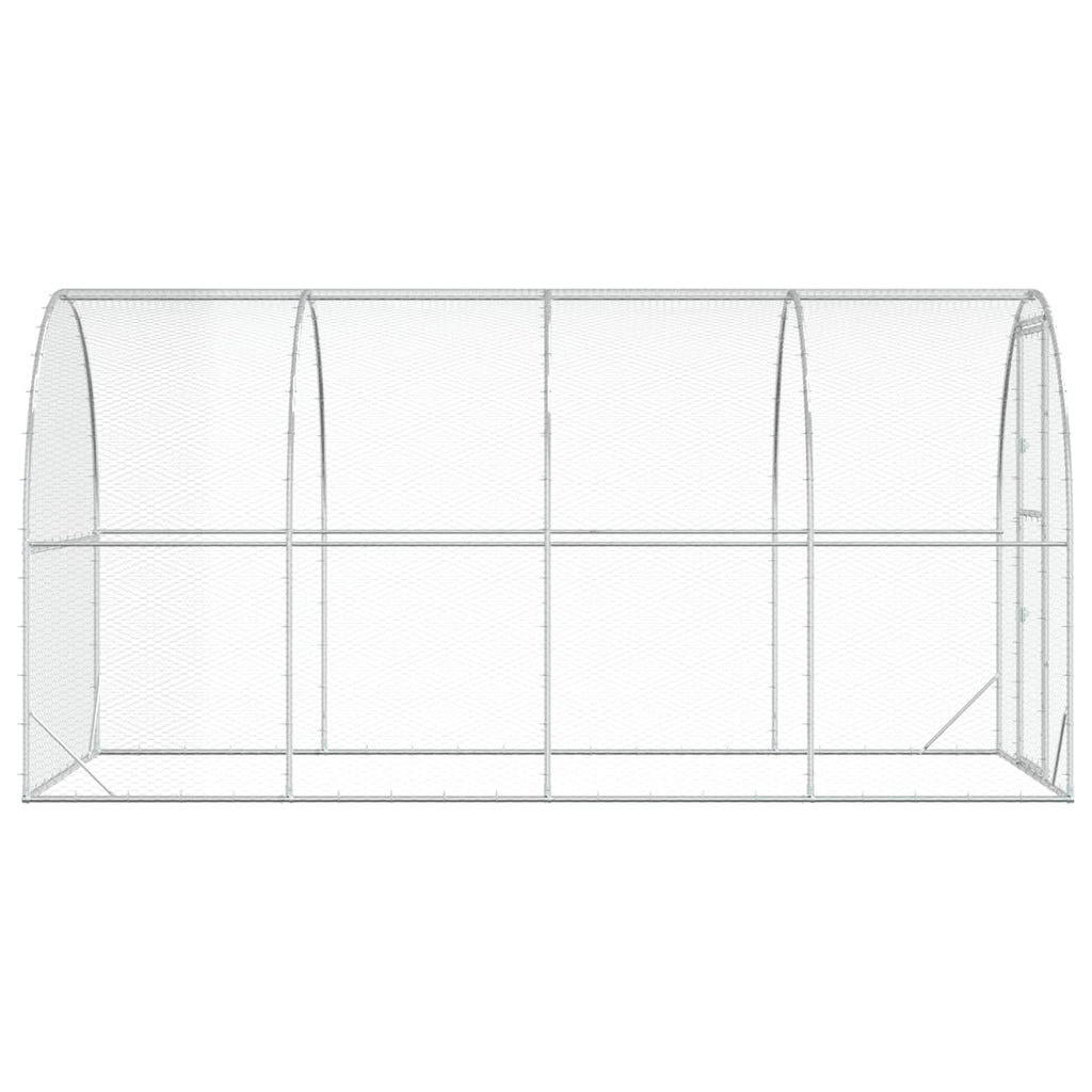 vidaXL Kurnik srebrny 400 x 200 x 200 cm Stal ocynkowana