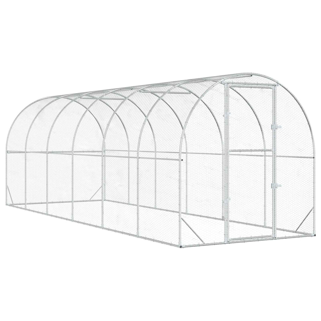 vidaXL Kurnik srebrny 600 x 200 x 200 cm Stal ocynkowana