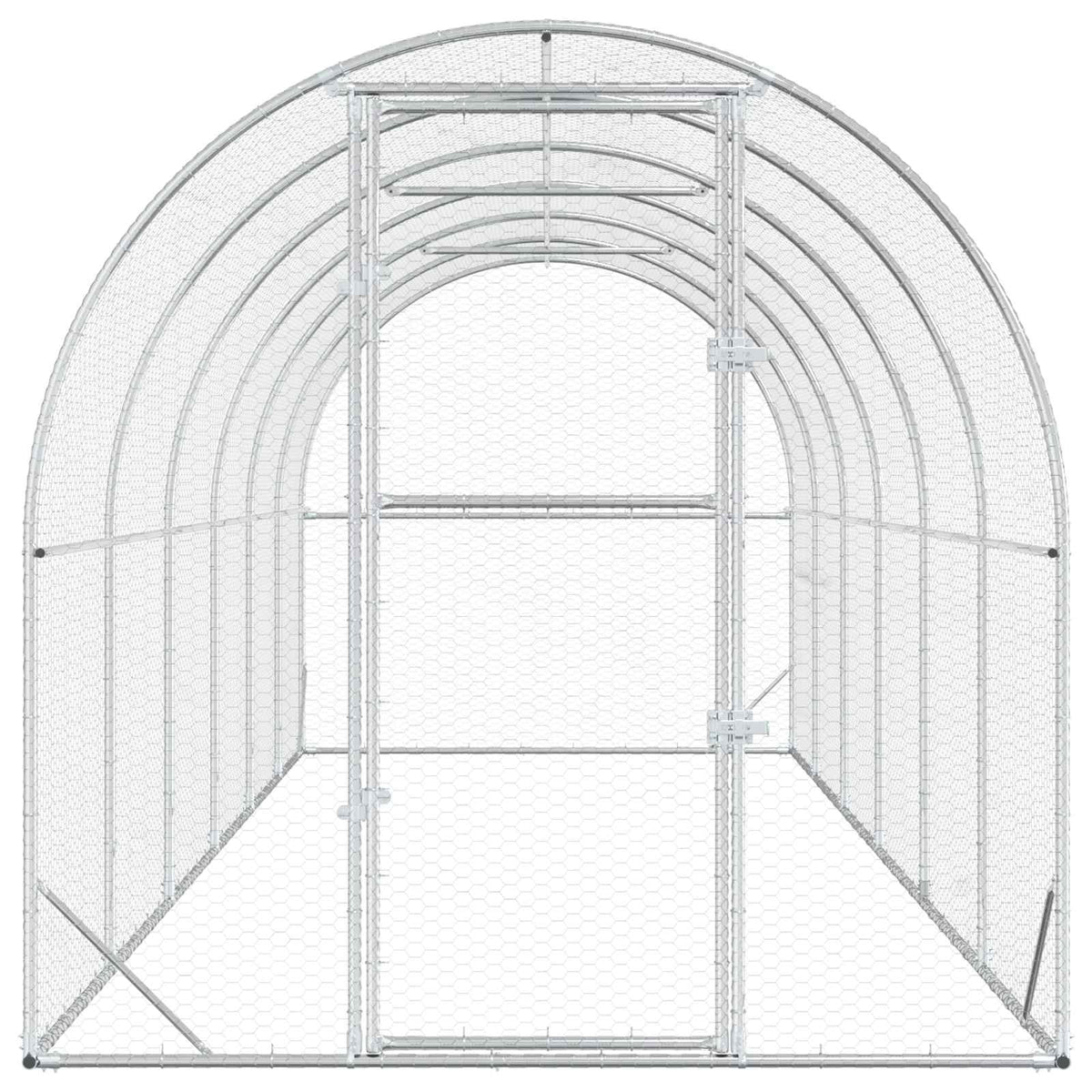 vidaXL Kurnik srebrny 600 x 200 x 200 cm Stal ocynkowana
