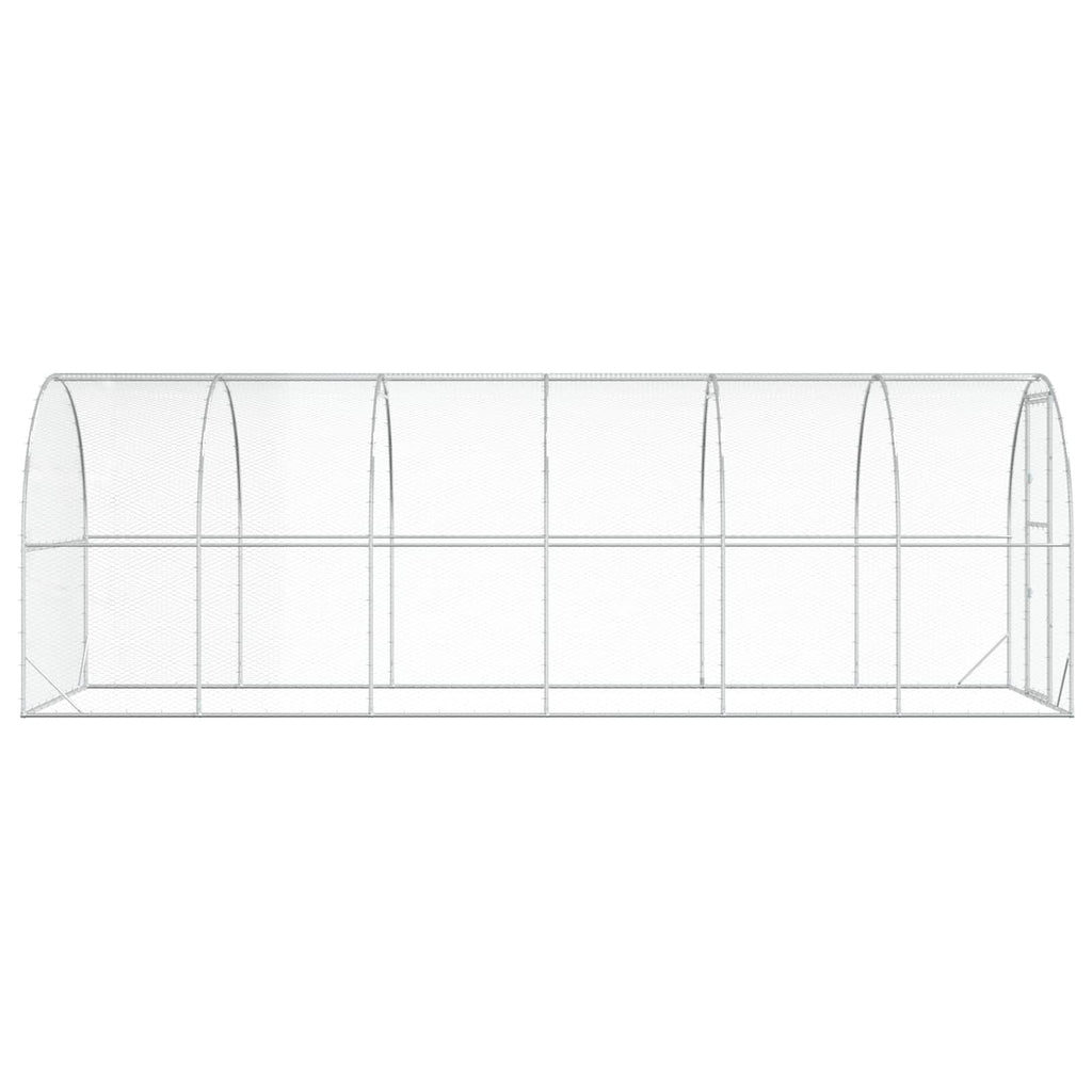vidaXL Kurnik srebrny 600 x 200 x 200 cm Stal ocynkowana