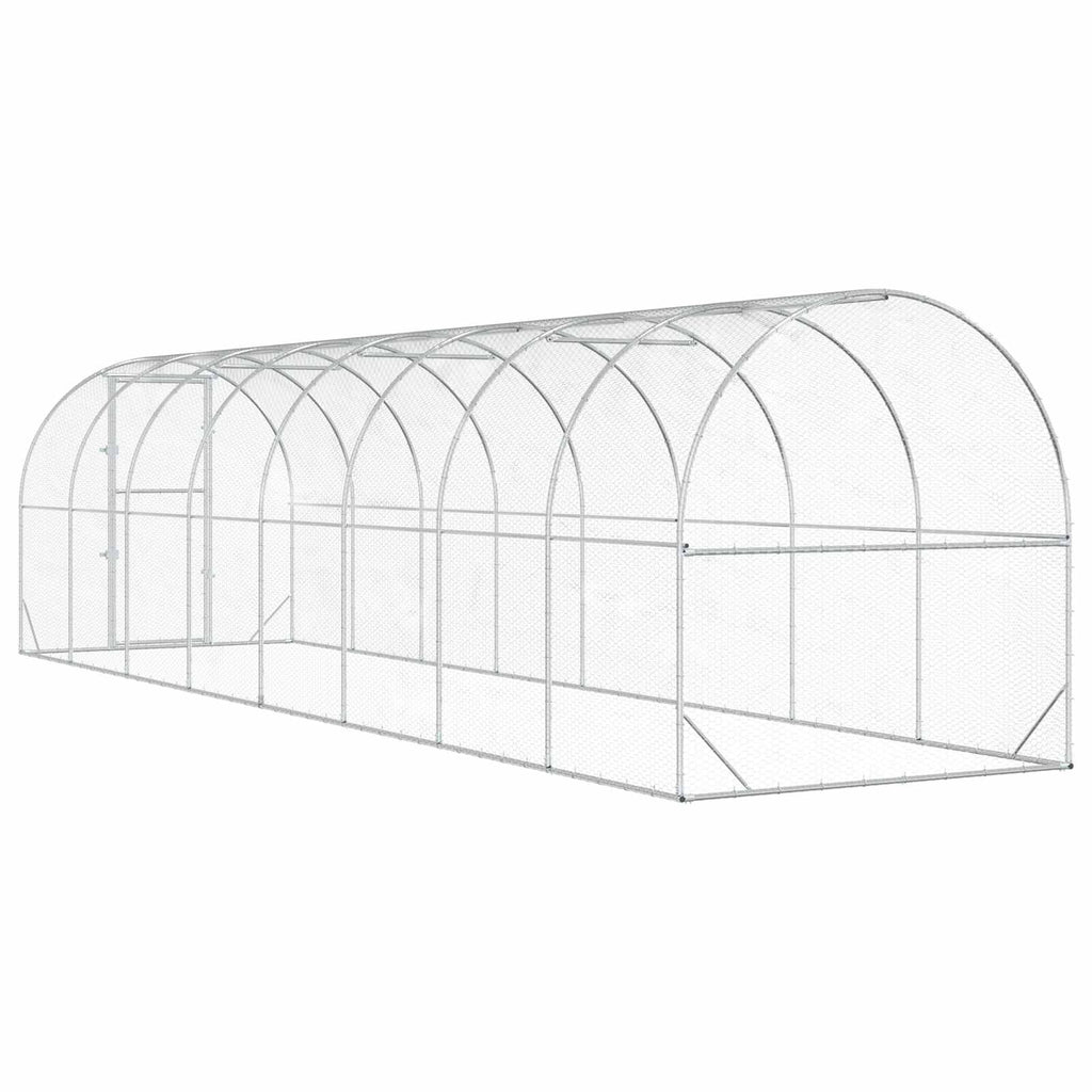 vidaXL Kurnik srebrny 800 x 200 x 200 cm Stal ocynkowana