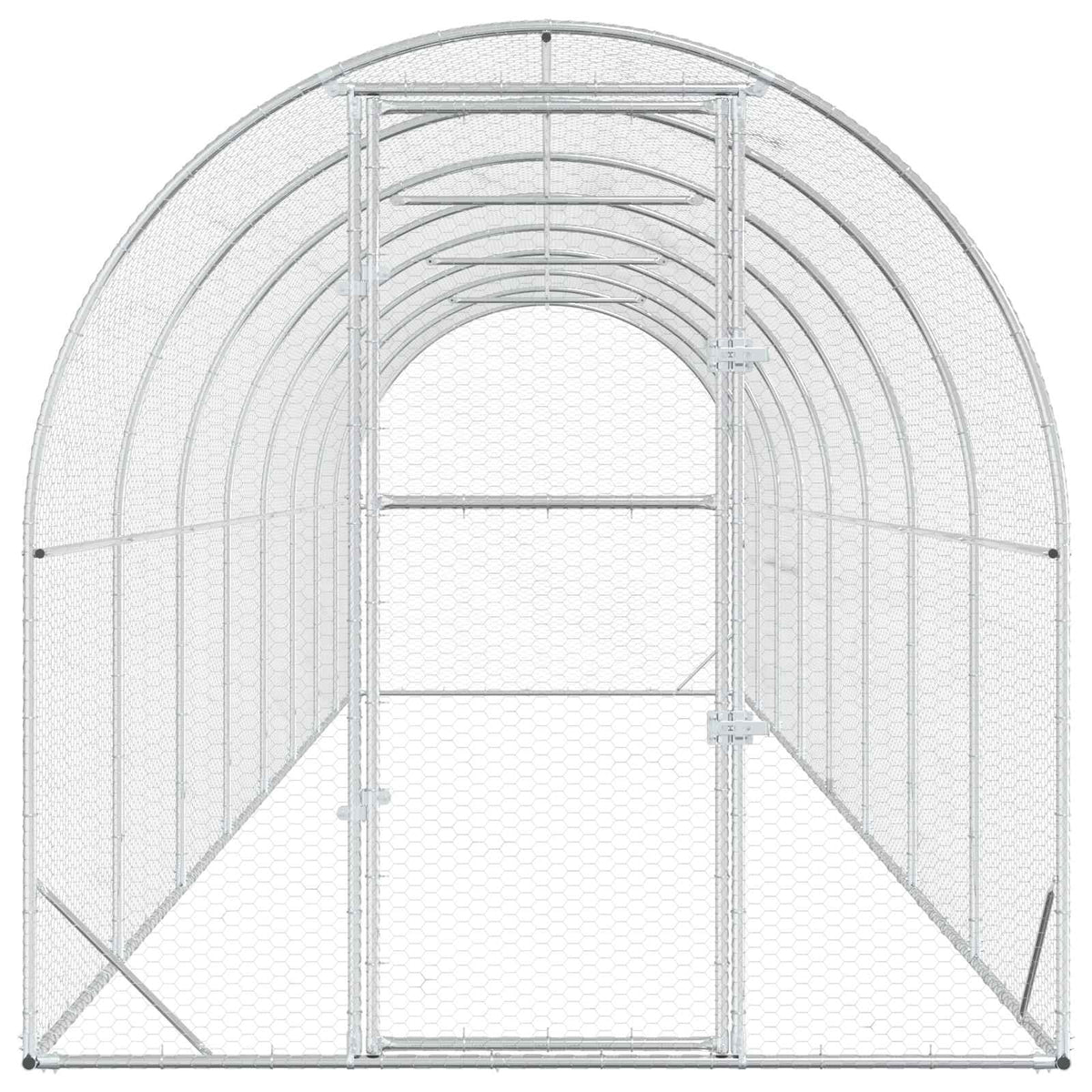 vidaXL Kurnik srebrny 800 x 200 x 200 cm Stal ocynkowana