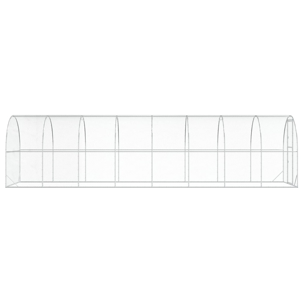 vidaXL Kurnik srebrny 800 x 200 x 200 cm Stal ocynkowana