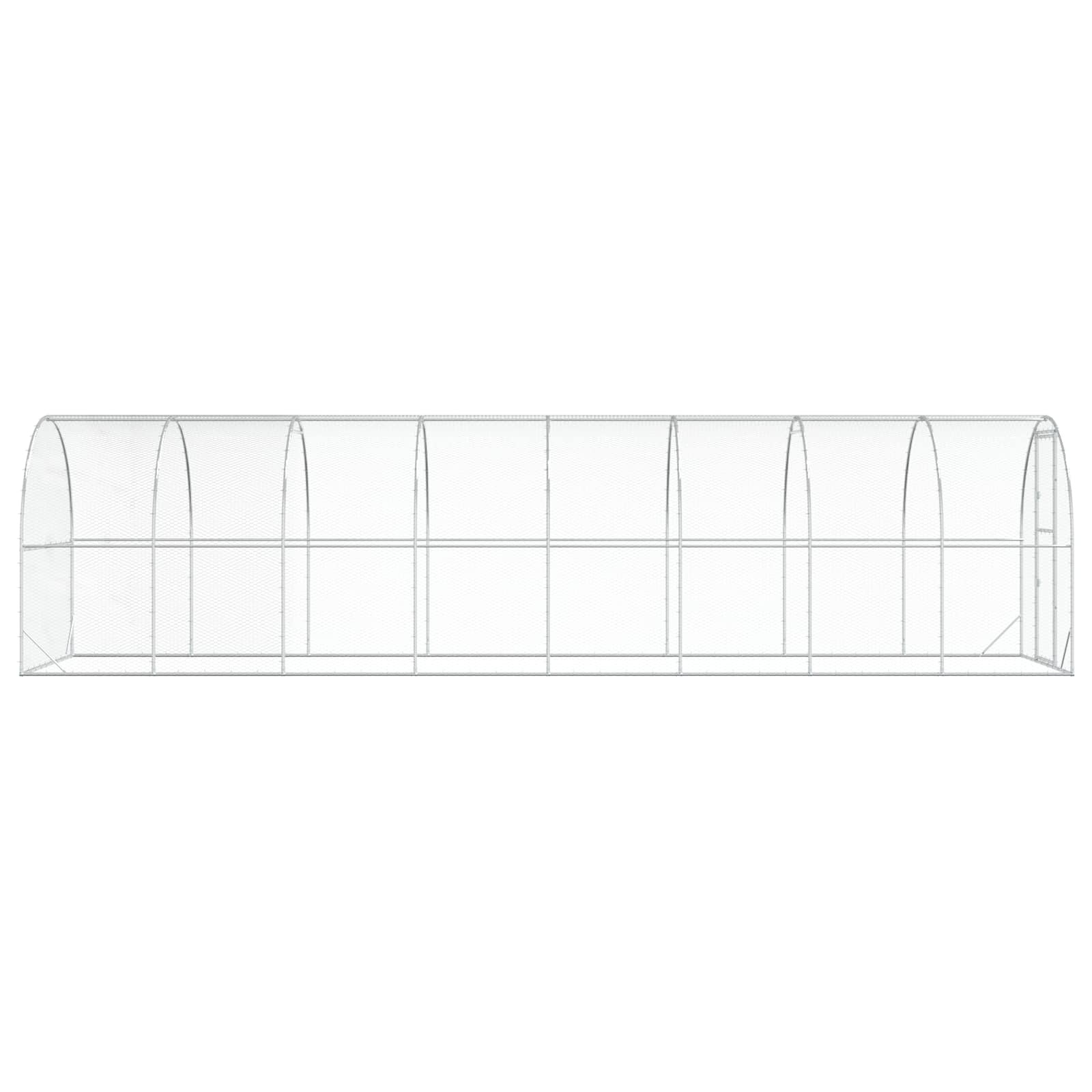 vidaXL Kurnik srebrny 800 x 200 x 200 cm Stal ocynkowana