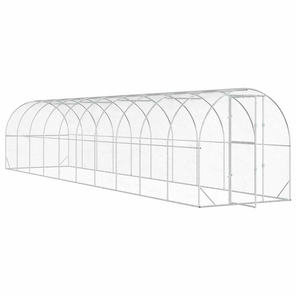 vidaXL Kurnik srebrny 1000 x 200 x 200 cm Stal ocynkowana