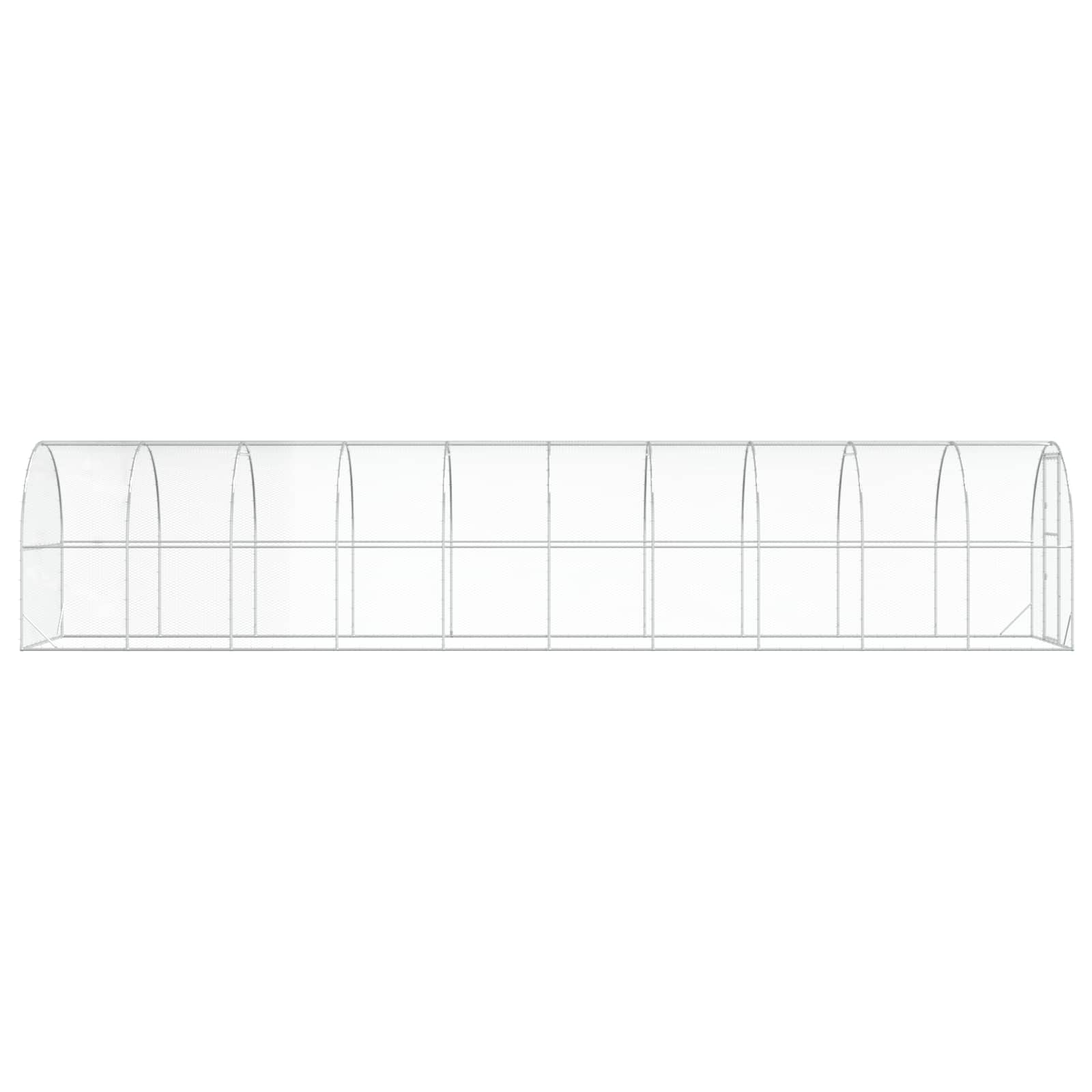 vidaXL Kurnik srebrny 1000 x 200 x 200 cm Stal ocynkowana